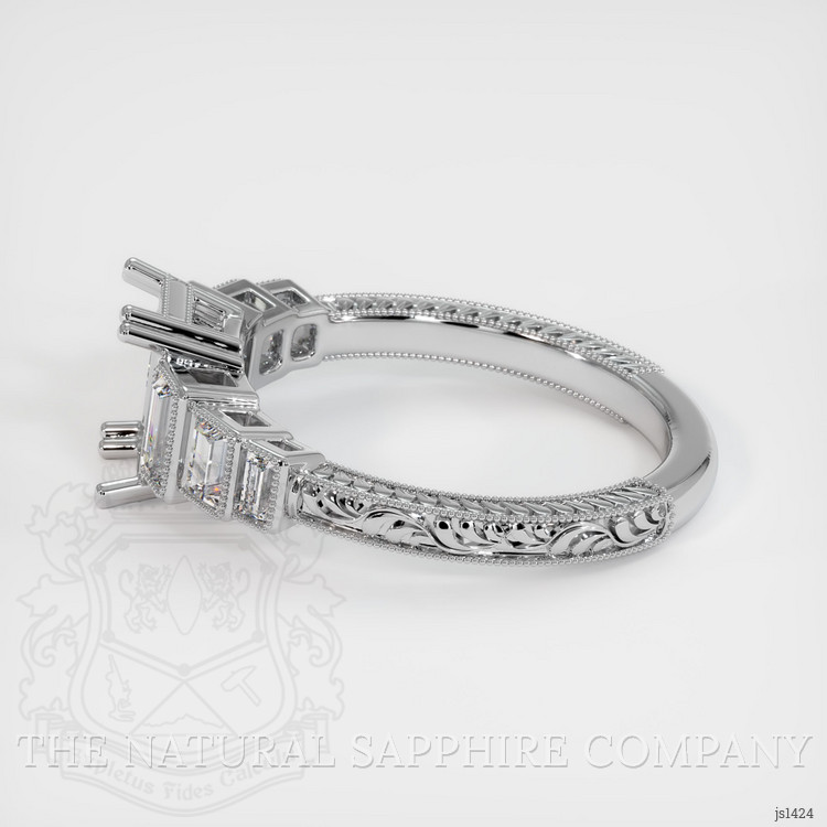 18K White Gold Antique Style Ring Setting