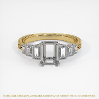 14K White & Yellow Antique Style Ring Setting Image