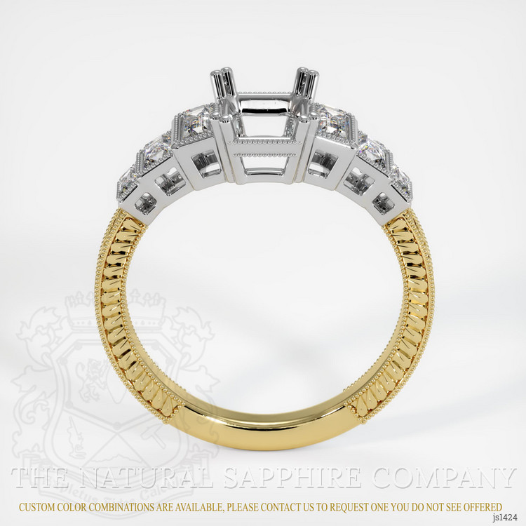 18K White & Yellow Antique Style Ring Setting