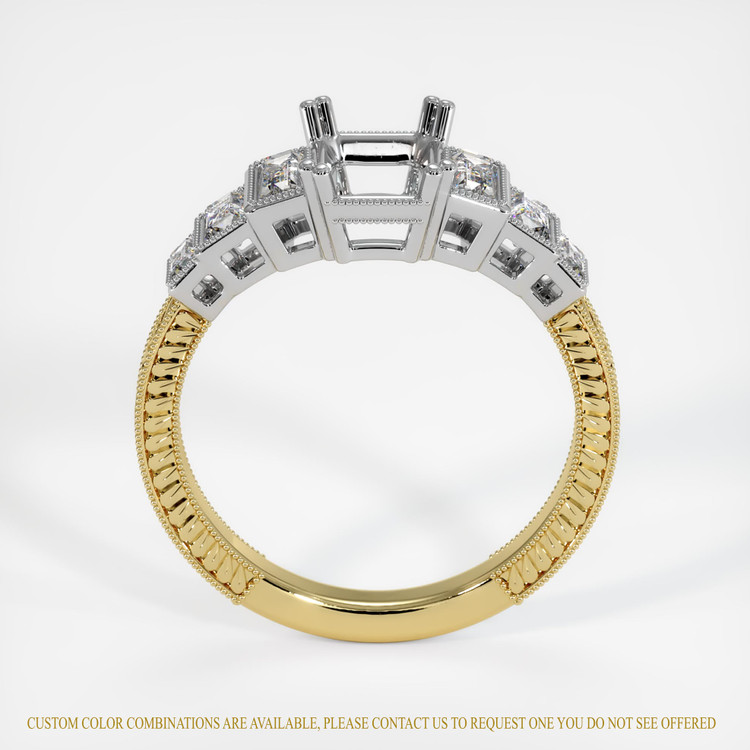 18K White & Yellow Antique Style Ring Setting