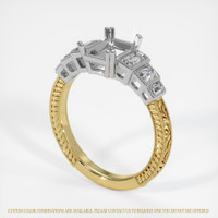18K White & Yellow Antique Style Ring Setting Image
