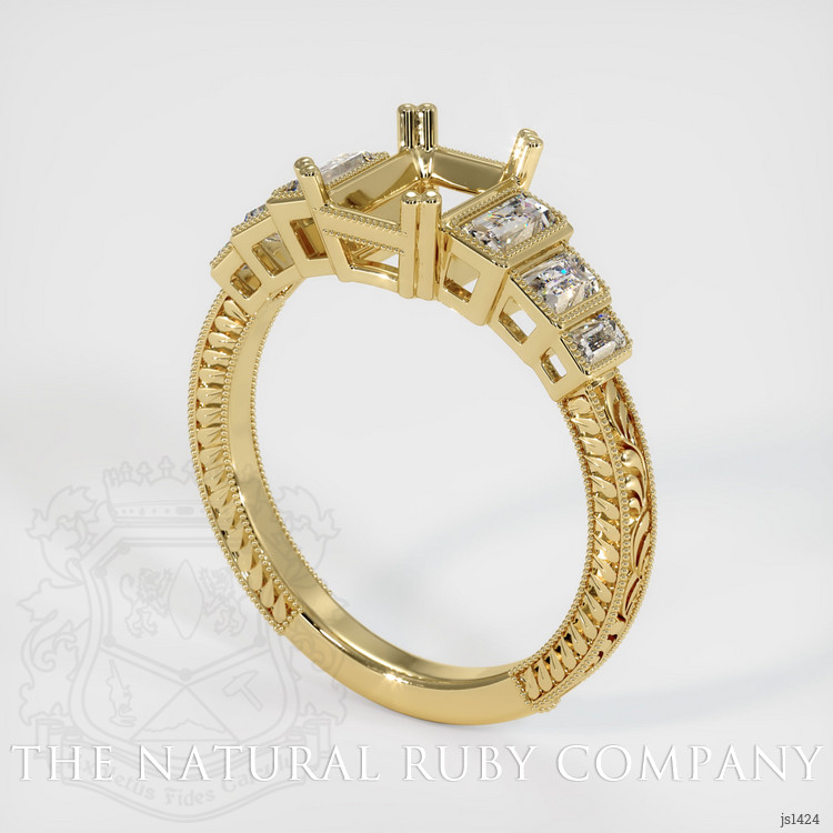 14K Yellow Gold Antique Style Ring Setting