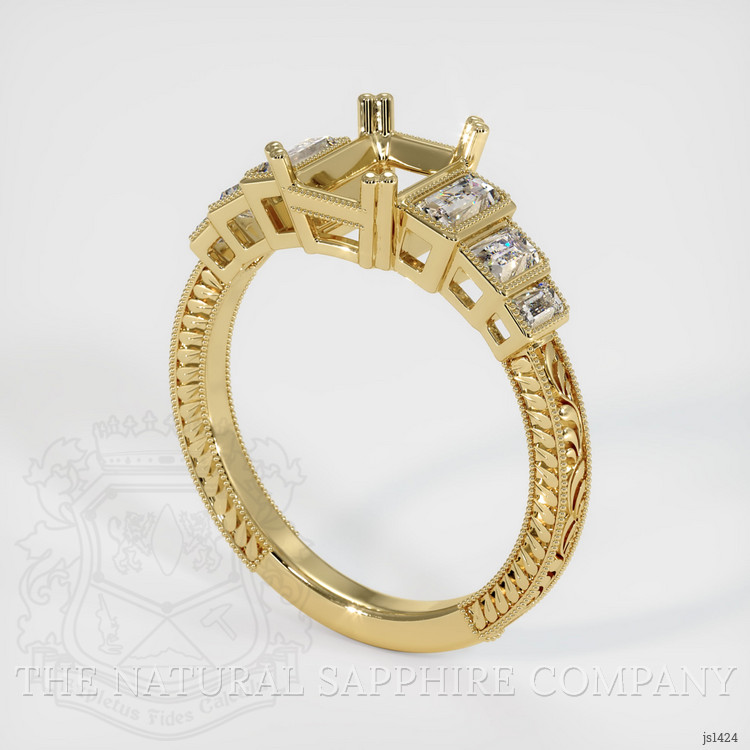 14K Yellow Gold Antique Style Ring Setting