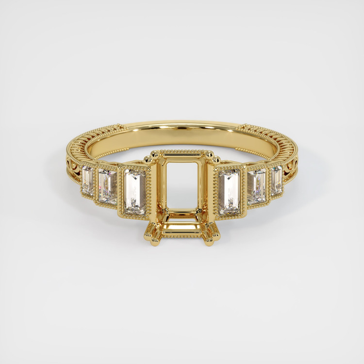 14K Yellow Gold Antique Style Ring Setting