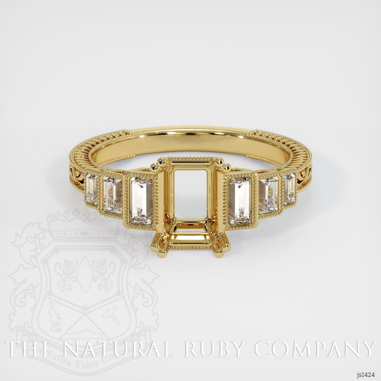 14K Yellow Gold Antique Style Ring Setting