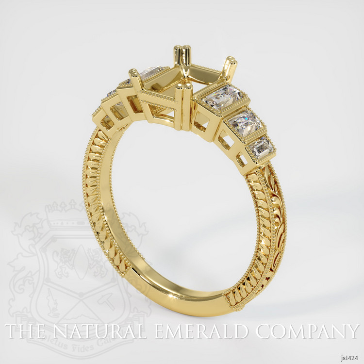 18K Yellow Gold Antique Style Ring Setting