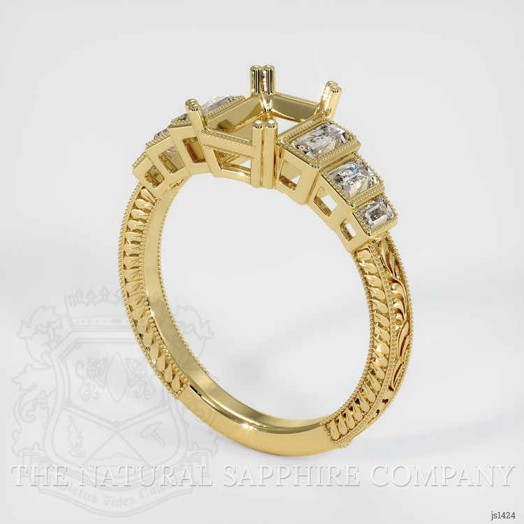 18K Yellow Gold Antique Style Ring Setting