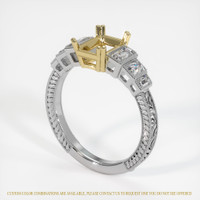 14K Yellow & White Antique Style Ring Setting Video