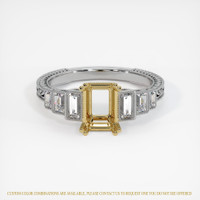 14K Yellow & White Antique Style Ring Setting Image