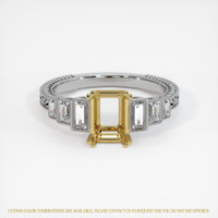 18K Yellow & White Antique Style Ring Setting Image