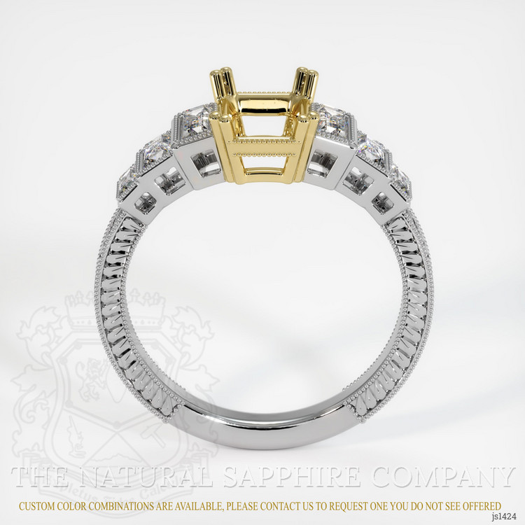 18K Yellow & White Antique Style Ring Setting