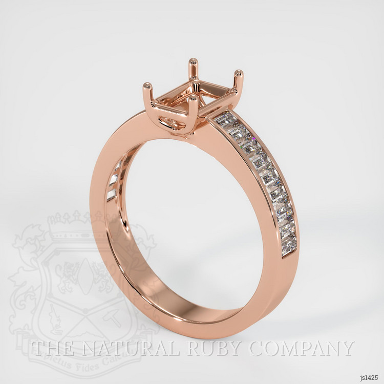 14K Rose Gold Accent Stones Ring Setting