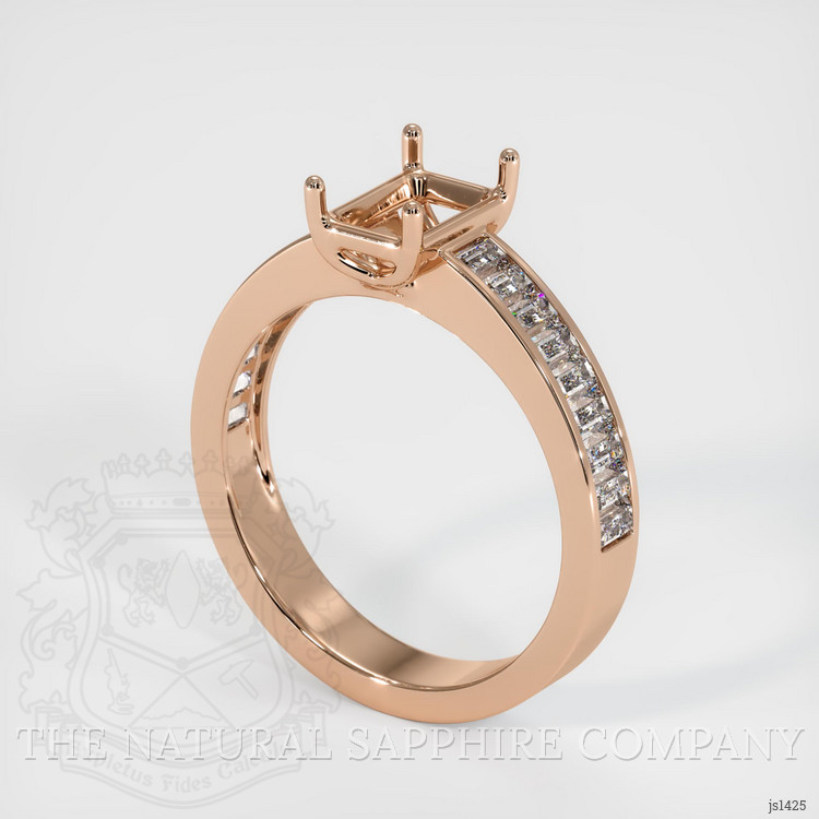 18K Rose Gold Accent Stones Ring Setting