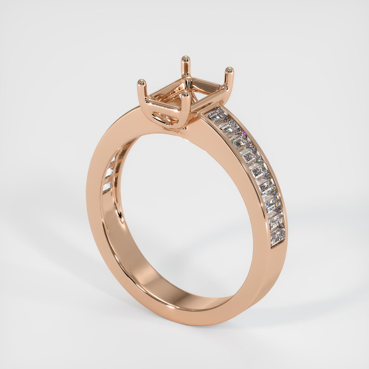 18K Rose Gold Accent Stones Ring Setting