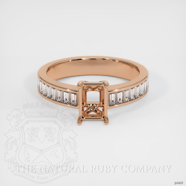 18K Rose Gold Accent Stones Ring Setting
