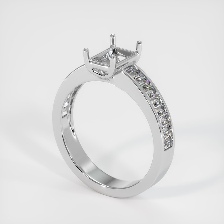 14K White Gold Accent Stones Ring Setting