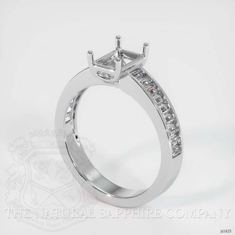 14K White Gold Accent Stones Ring Setting
