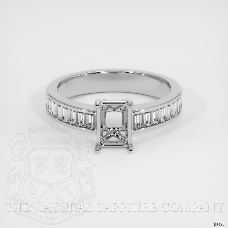 14K White Gold Accent Stones Ring Setting
