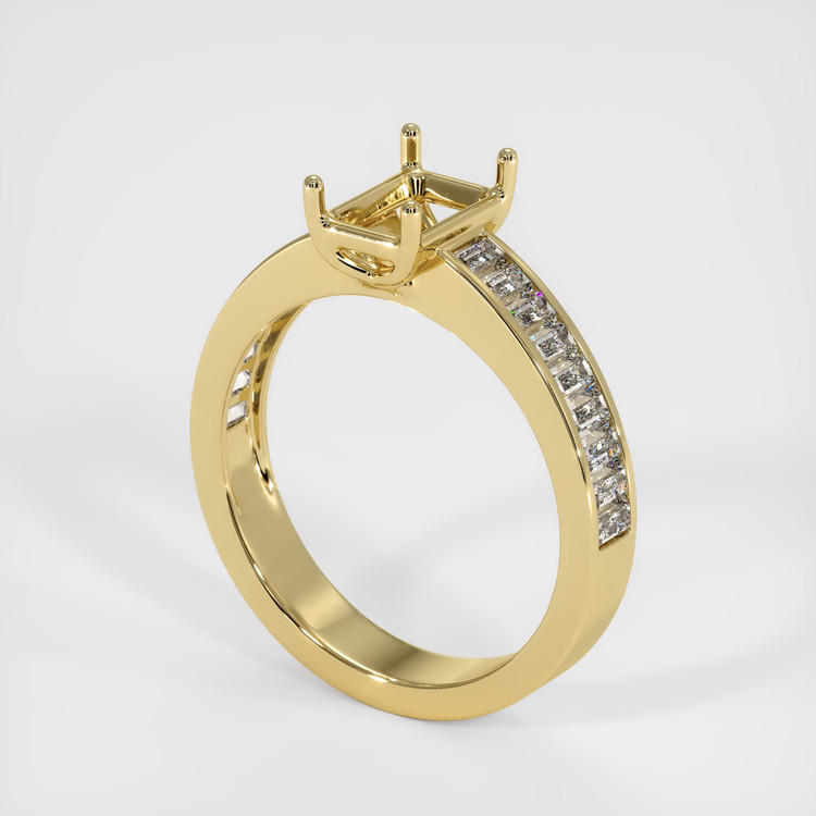 18K Yellow Gold Accent Stones Ring Setting