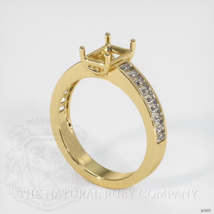 18K Yellow Gold Accent Stones Ring Setting