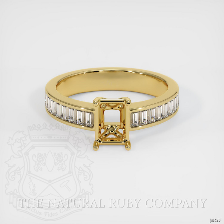 18K Yellow Gold Accent Stones Ring Setting