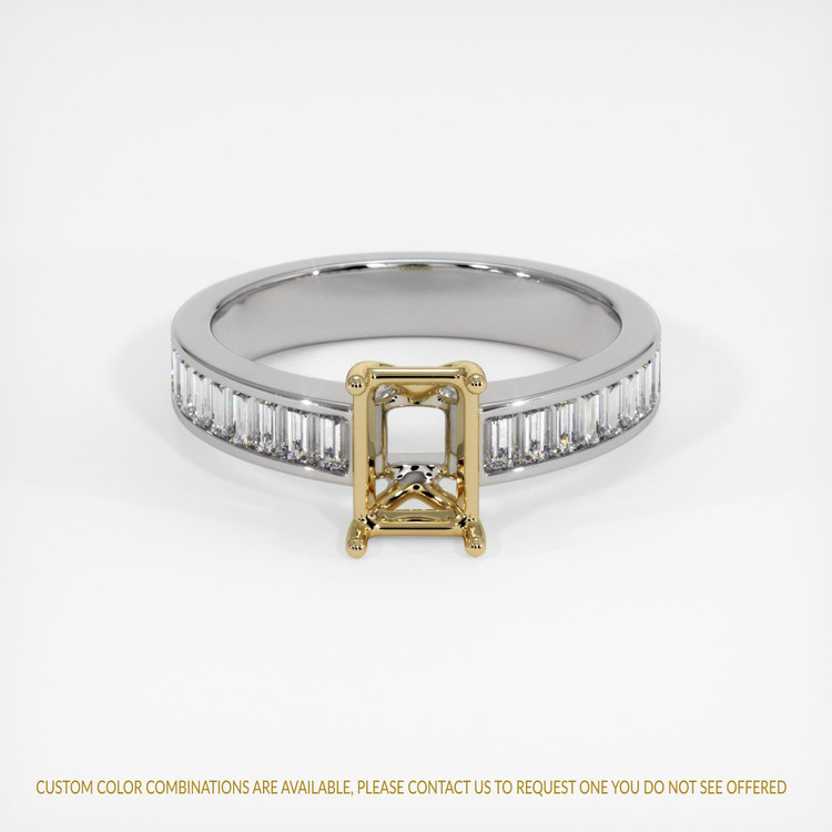 14K Yellow & White Accent Stones Ring Setting