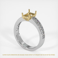 18K Yellow & White Accent Stones Ring Setting Video