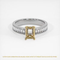 18K Yellow & White Accent Stones Ring Setting Image