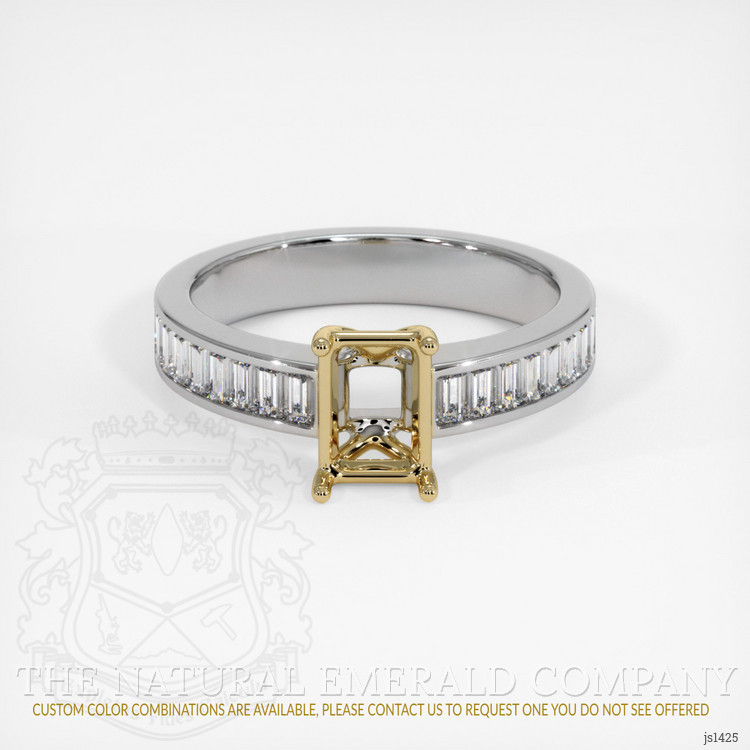 18K Yellow & White Accent Stones Ring Setting