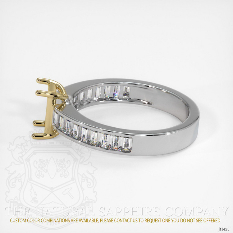 18K Yellow & White Accent Stones Ring Setting