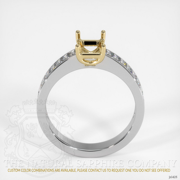 18K Yellow & White Accent Stones Ring Setting