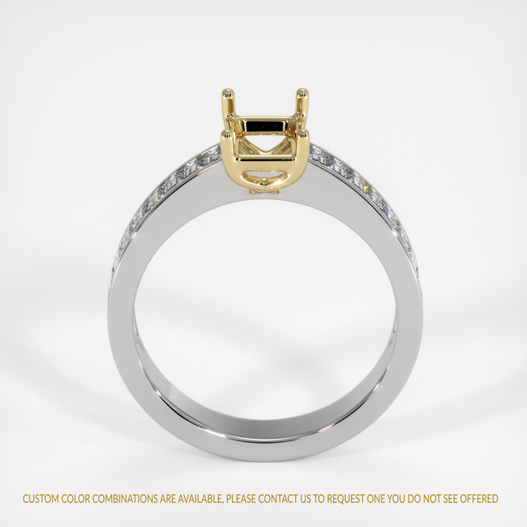 18K Yellow & White Accent Stones Ring Setting