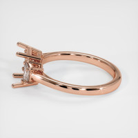 14K Rose Gold Three Stone Ring Setting Image