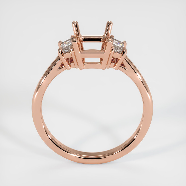 14K Rose Gold Three Stone Ring Setting