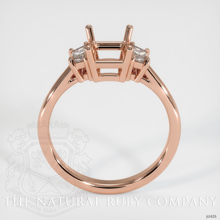 14K Rose Gold Three Stone Ring Setting