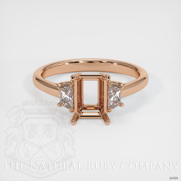 18K Rose Gold Three Stone Ring Setting