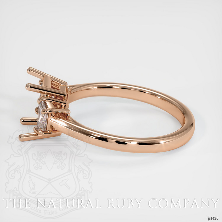18K Rose Gold Three Stone Ring Setting