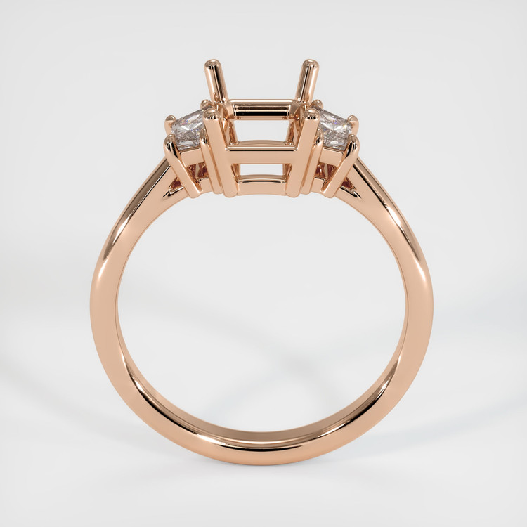 18K Rose Gold Three Stone Ring Setting