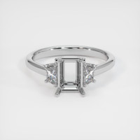 14K White Gold Three Stone Ring Setting Image