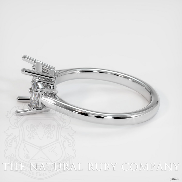 14K White Gold Three Stone Ring Setting