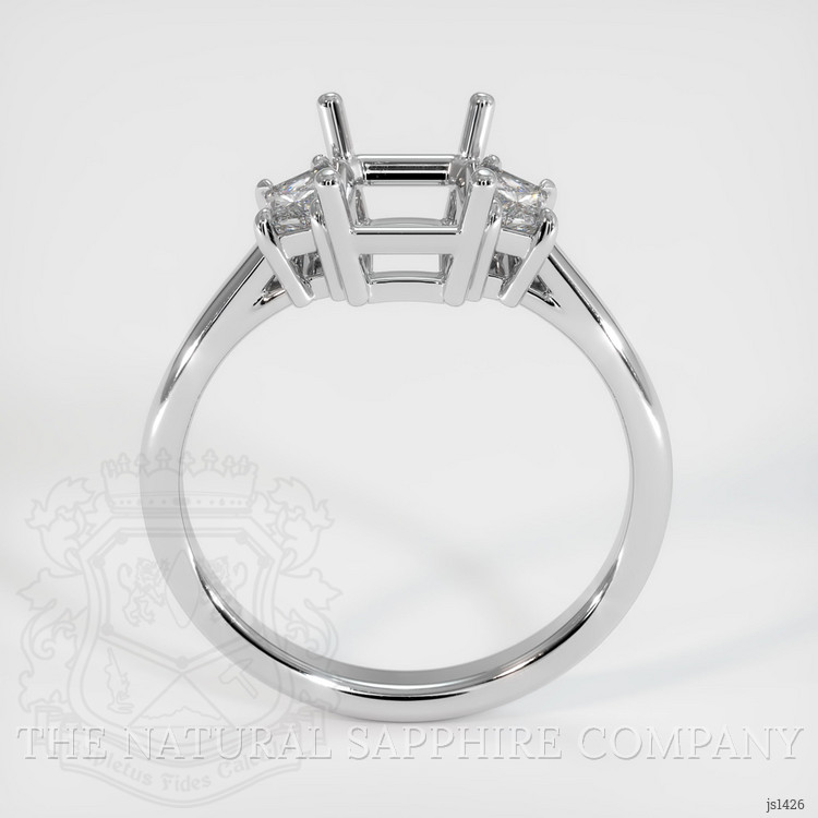 14K White Gold Three Stone Ring Setting