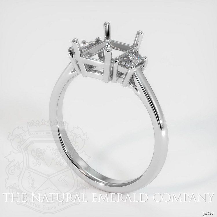 18K White Gold Three Stone Ring Setting