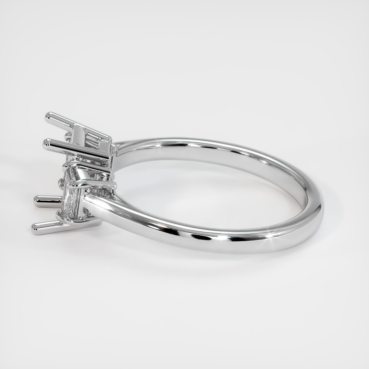 18K White Gold Three Stone Ring Setting