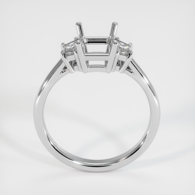 18K White Gold Three Stone Ring Setting