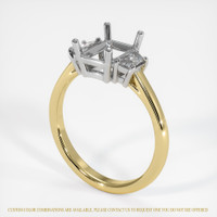 14K White & Yellow Three Stone Ring Setting Video