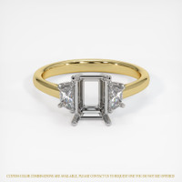14K White & Yellow Three Stone Ring Setting Image