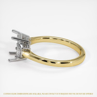 14K White & Yellow Three Stone Ring Setting Image