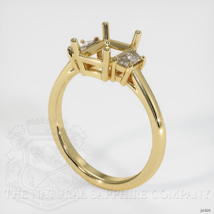 14K Yellow Gold Three Stone Ring Setting