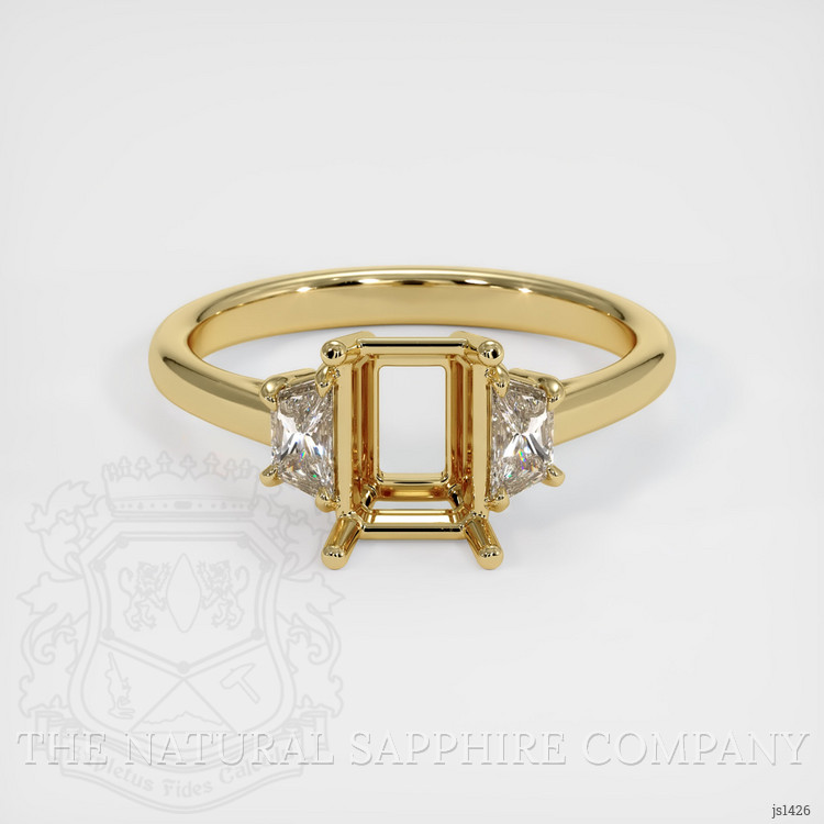 14K Yellow Gold Three Stone Ring Setting