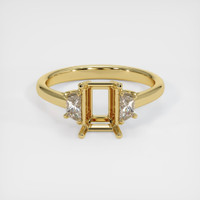 18K Yellow Gold Three Stone Ring Setting Image